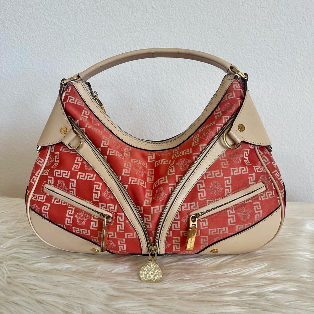 EUC Versace Medusa Head Logo Hobo Bag